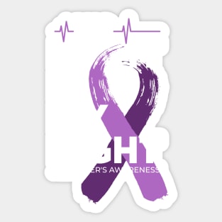 His Fight Is My Fight Alzheimer Awareness Sticker